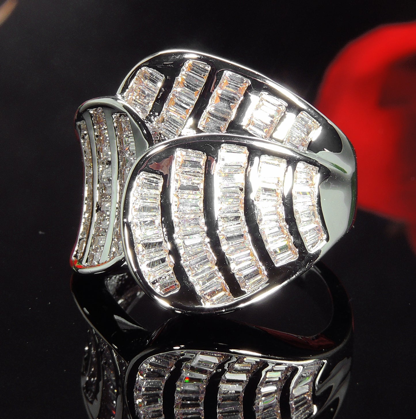 HelenaStatementRingBaguettesCzWhiteGoldPlatedWomenGingerLyneCollection_Silver-2