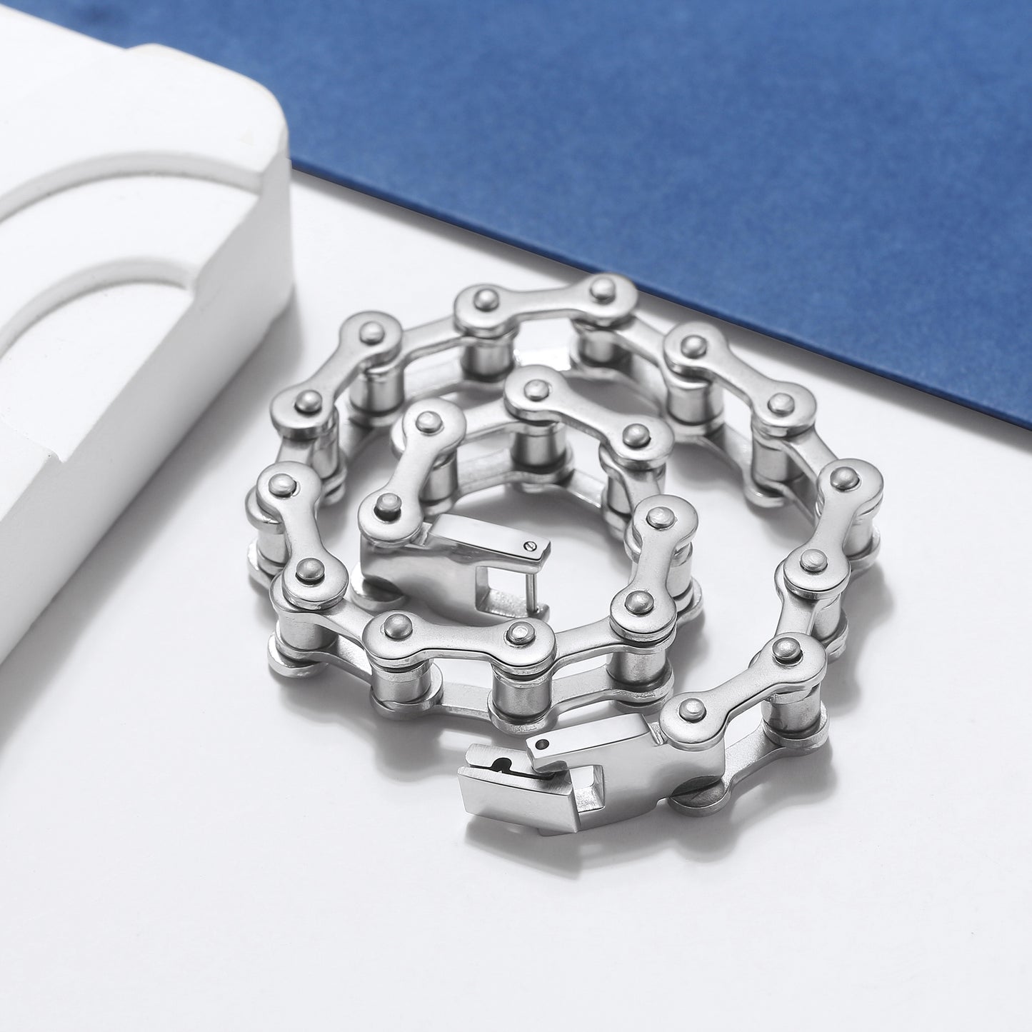 BikerBraceletforMenStainlessSteelBraceletGothMotorcycleBikeChainbyGingerLyne_Silver-3