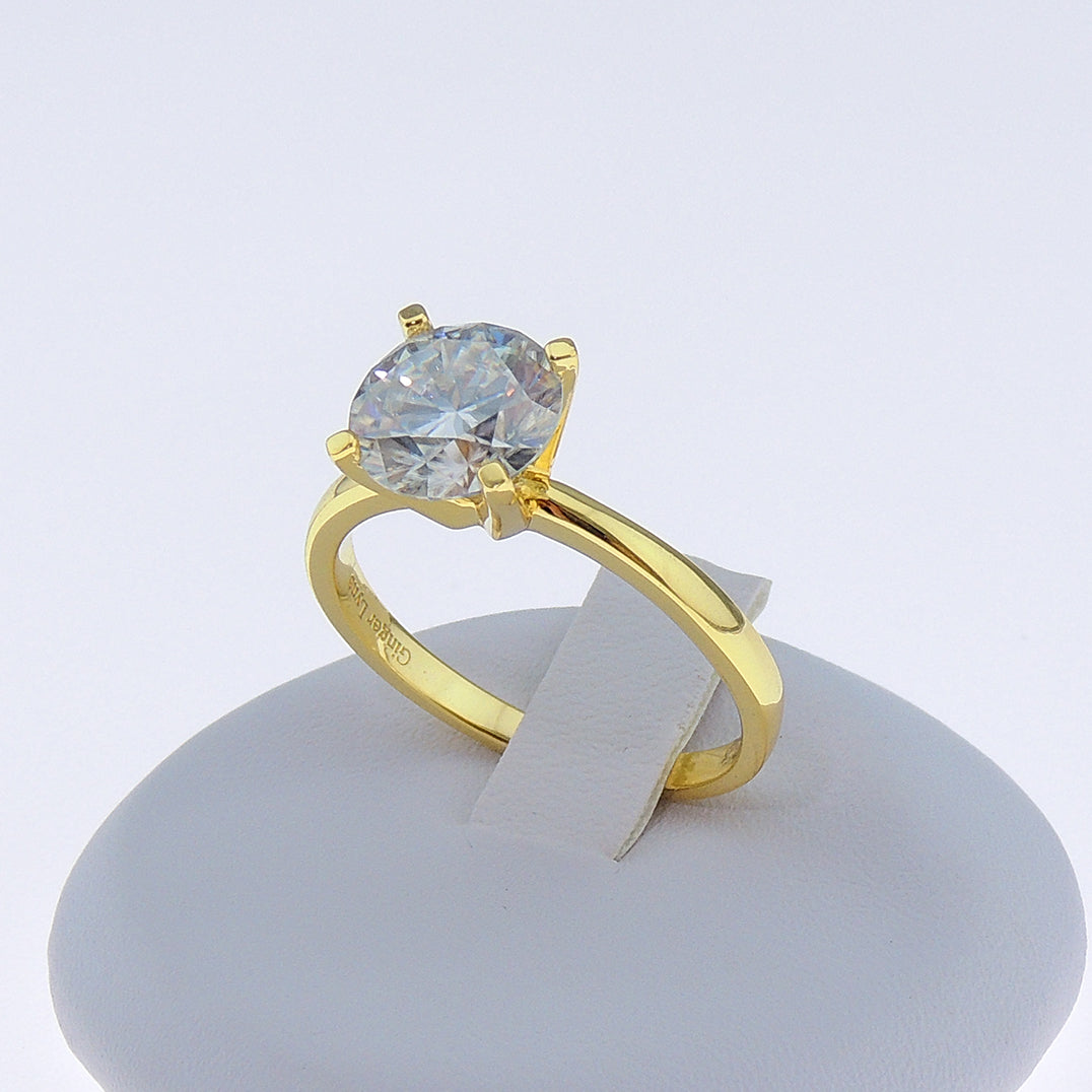 AmoreSolitaireEngagementRingforWomenMoissaniteSterlingSilverGingerLyneCollection_2CTGoldoverSilver-3