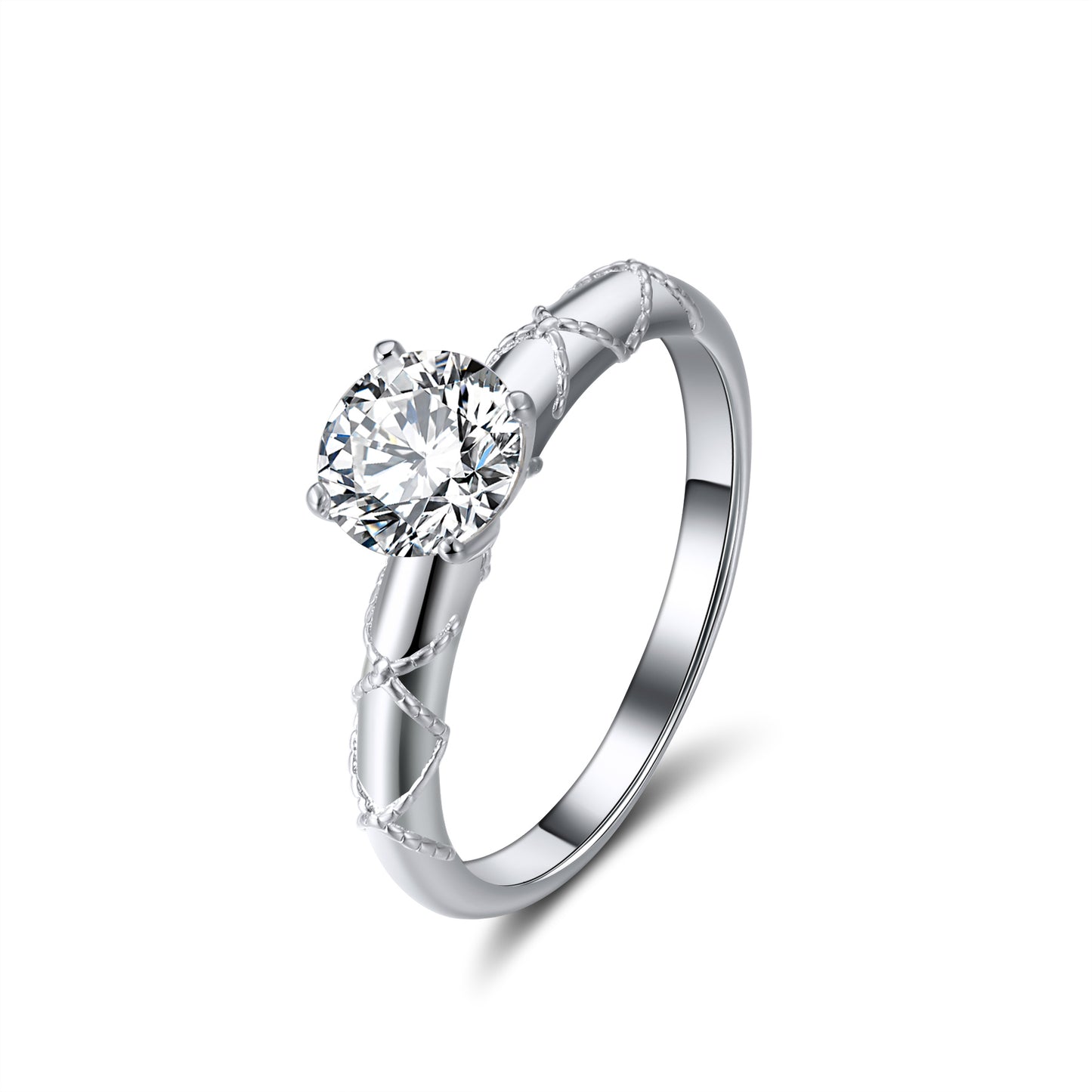 AmoreMiaEngagementRingWomen1CtMoissaniteSterlingSilverGingerLyneCollection_WhiteGoldTrim-1