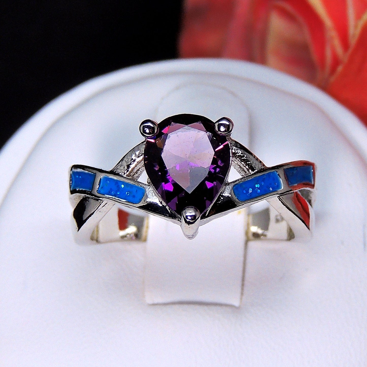 BonnieRingPurplePearBlueFireOpalCubicZirconiaWomenGingerLyneCollection_Silver-3