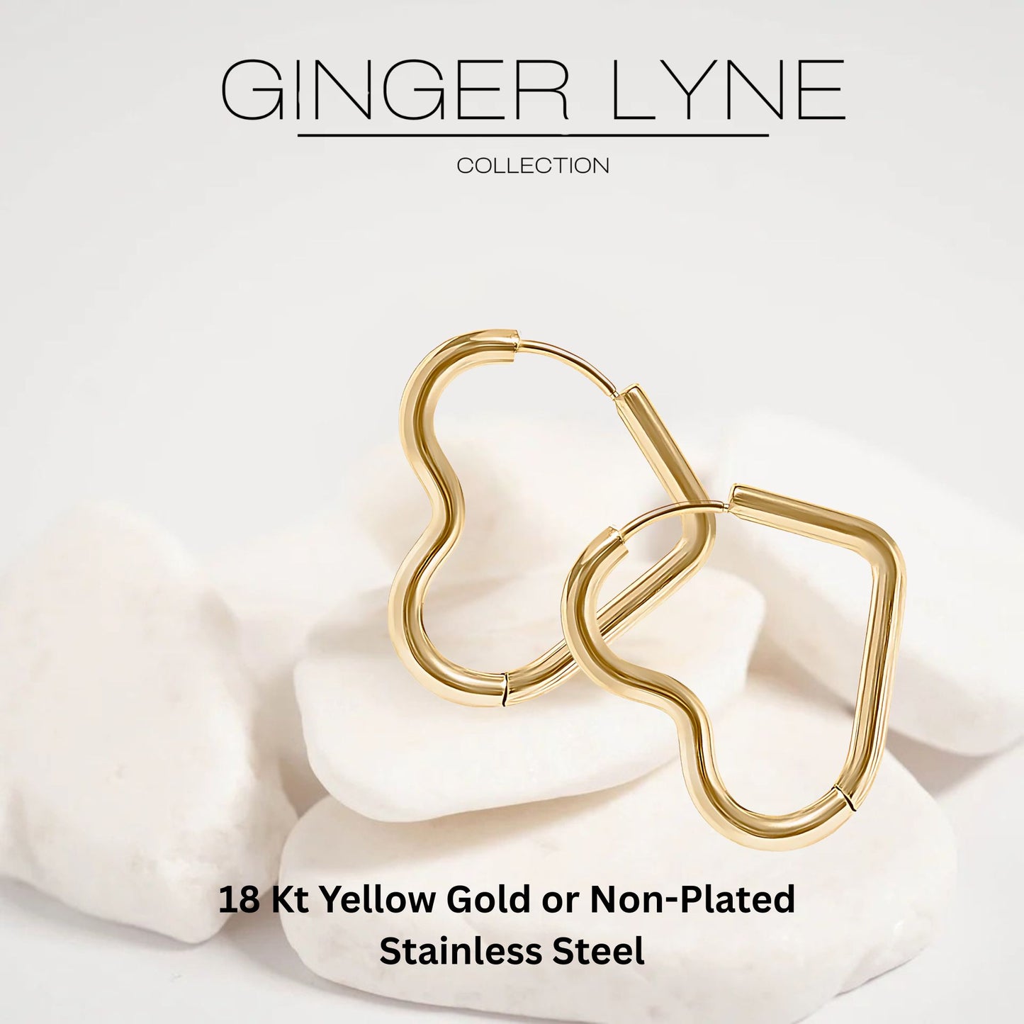 HeartHoopEarringsforWomenbyGingerLyneGoldStainlessSteelLightweightClassicEverydayStyle_Gold-3