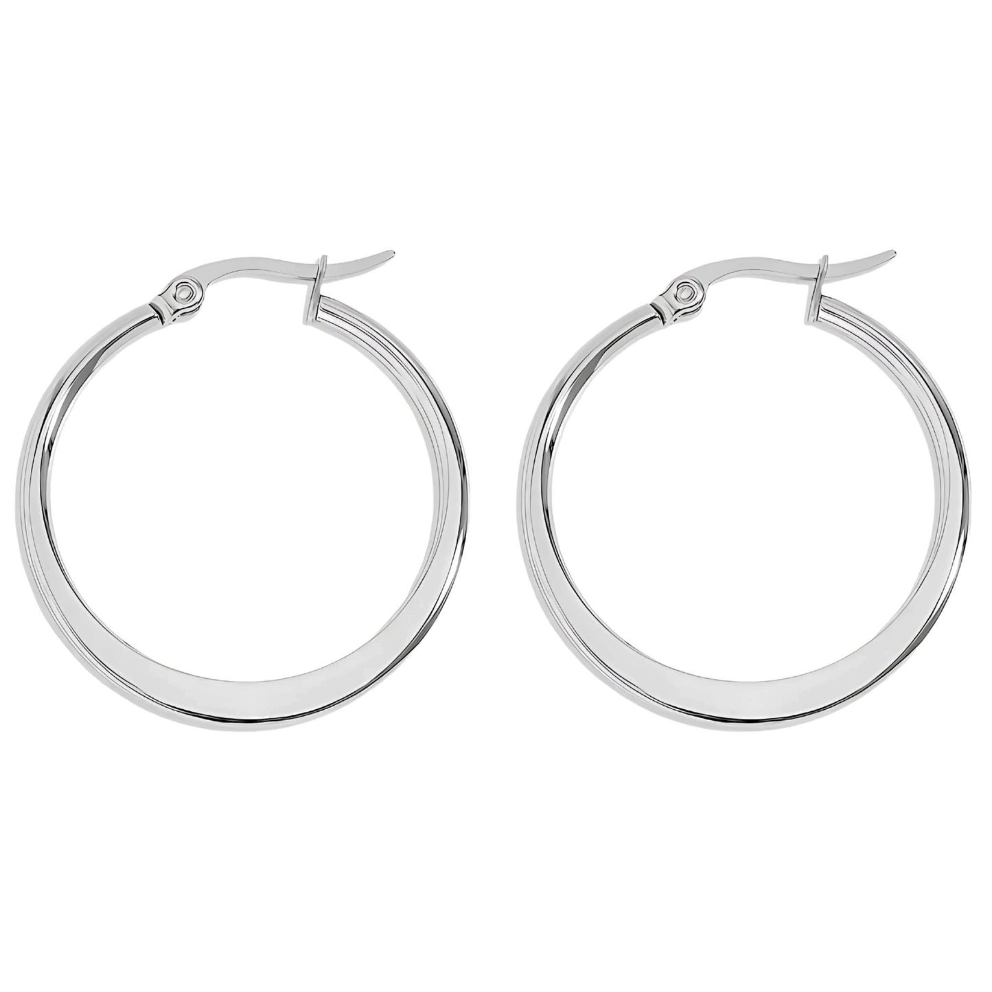 LargePlainHoopEarringsforWomenSilverToneStainlessSteelGingerLyneCollection_50mm-Silver-2
