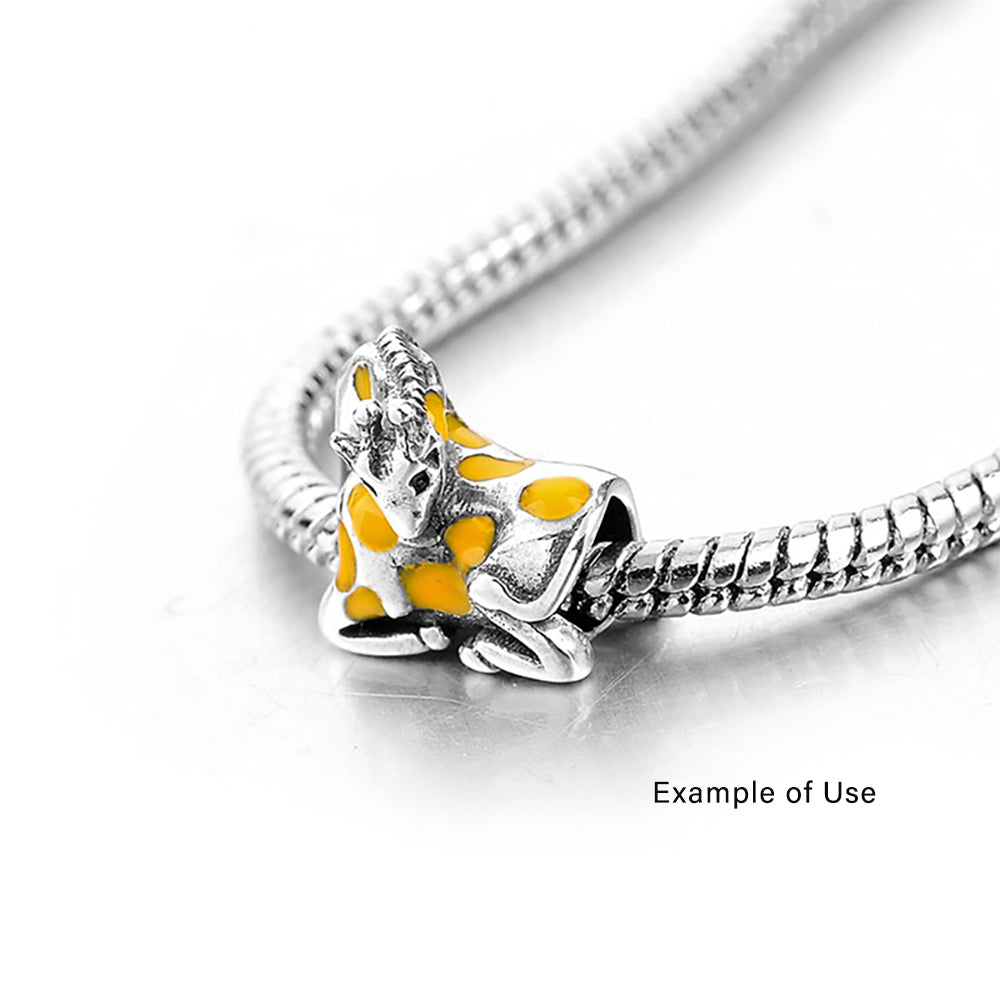 GiraffeCharmforWomenSterlingSilverEuropeanBeadforBraceletGingerLyneCollection_Yellow-3