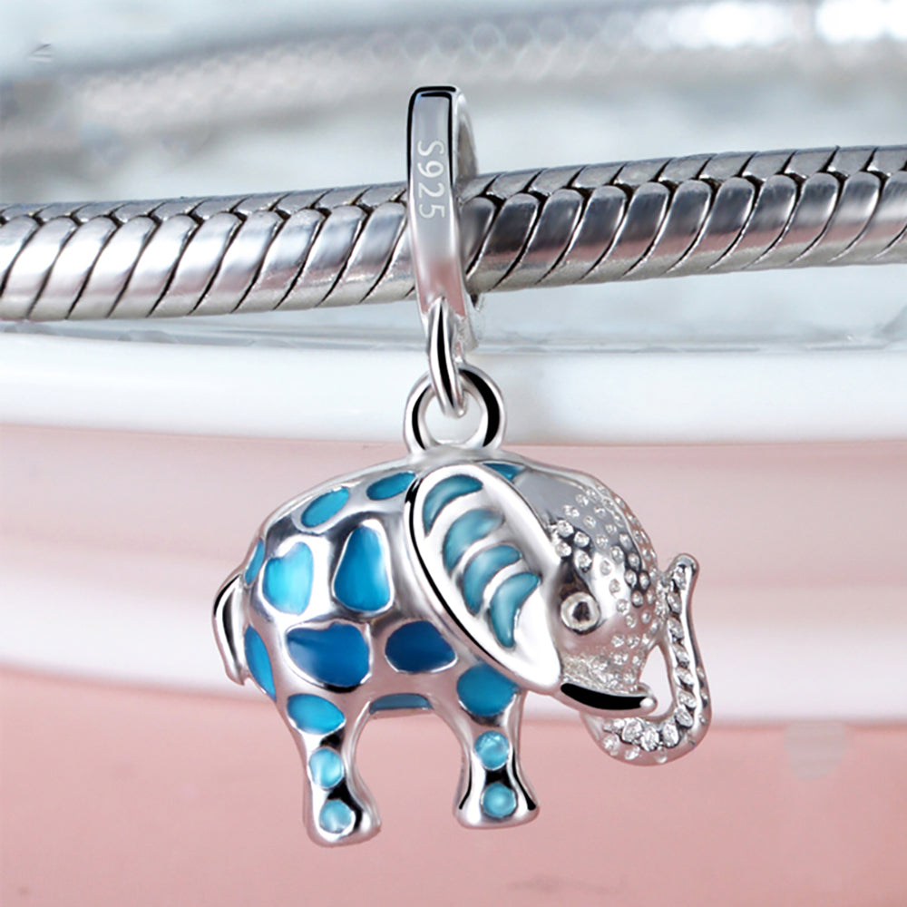 ElephantCharmEuropeanBeadBlueEnamelSterlingSilverGingerLyneCollection_Blue-2