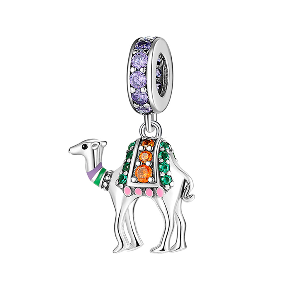 CamelCharmEuropeanBeadMultiColorCzSterlingSilverGingerLyneCollection_Silver-1