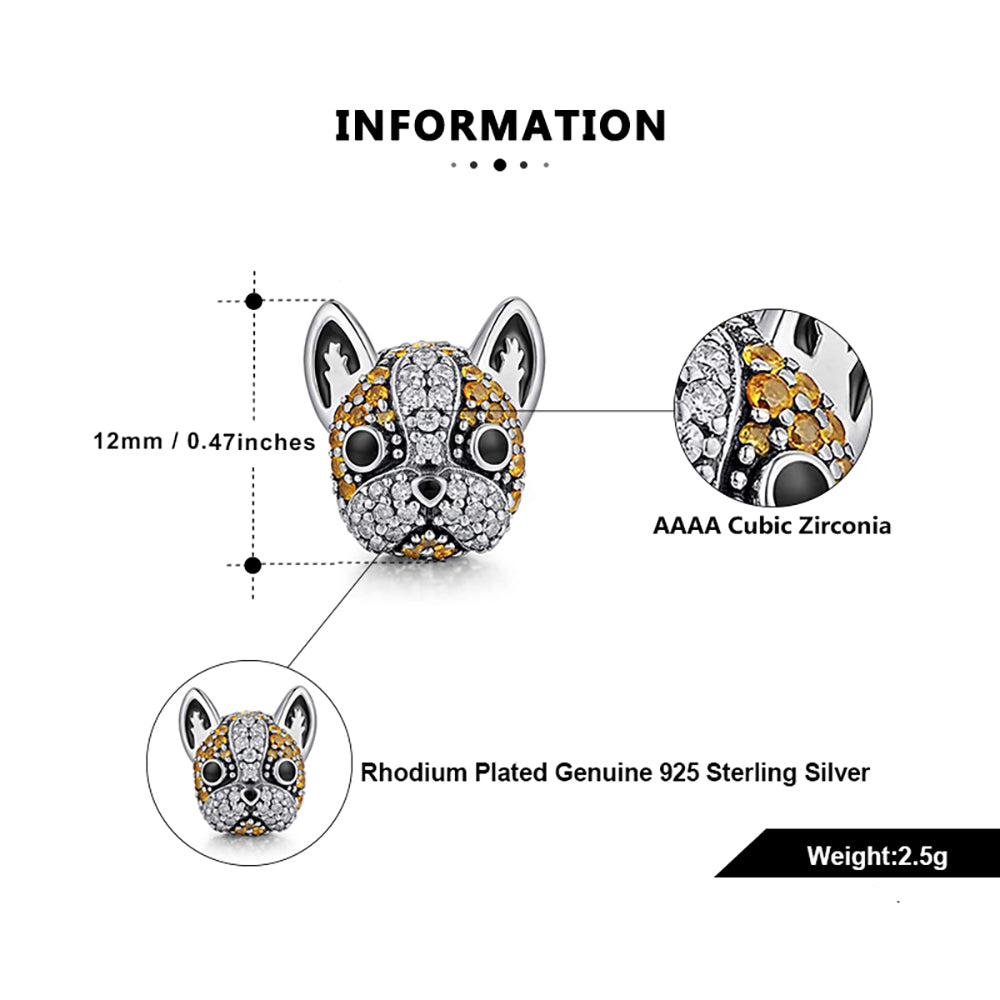 BostonTerrierFrenchieDogCharmEuropeanBeadCZSterlingSilverGingerLyneCollection_Brown-5