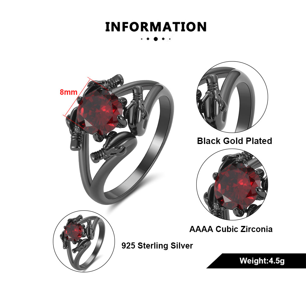 DragonRingforWomenSolitaireCzBlackGothicEngagementRingGingerLyneCollection_Red-5