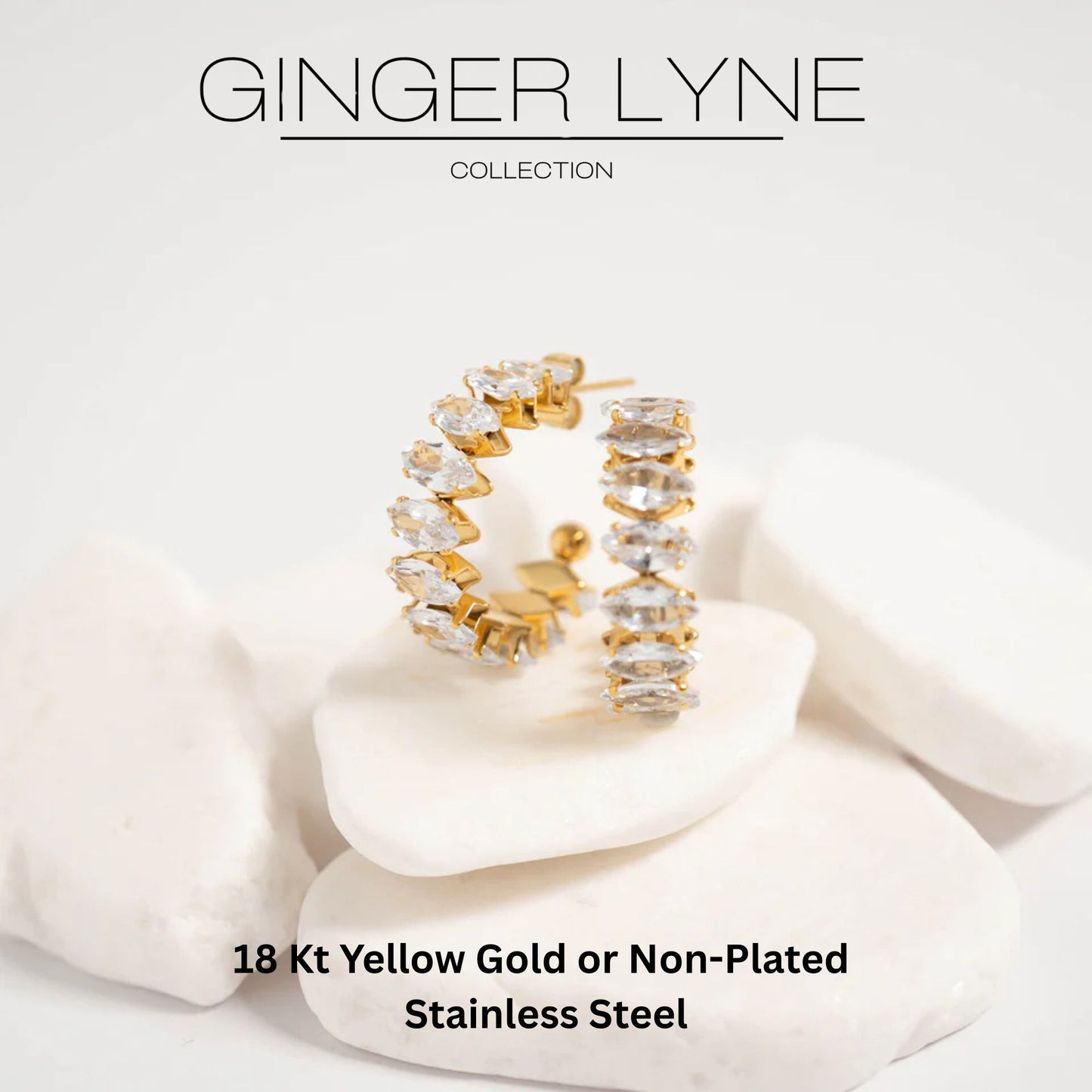 MarquiseHoopEarringsforWomenCZGoldoverSilverStainlessSteelGingerLyneCollection_Gold-3