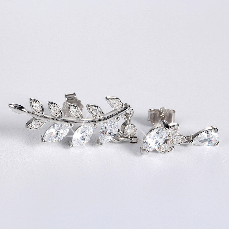 LeafCurvedDangleStudEarringsforWomenClearCubicZirconiaGingerLyneCollection_Clear-4