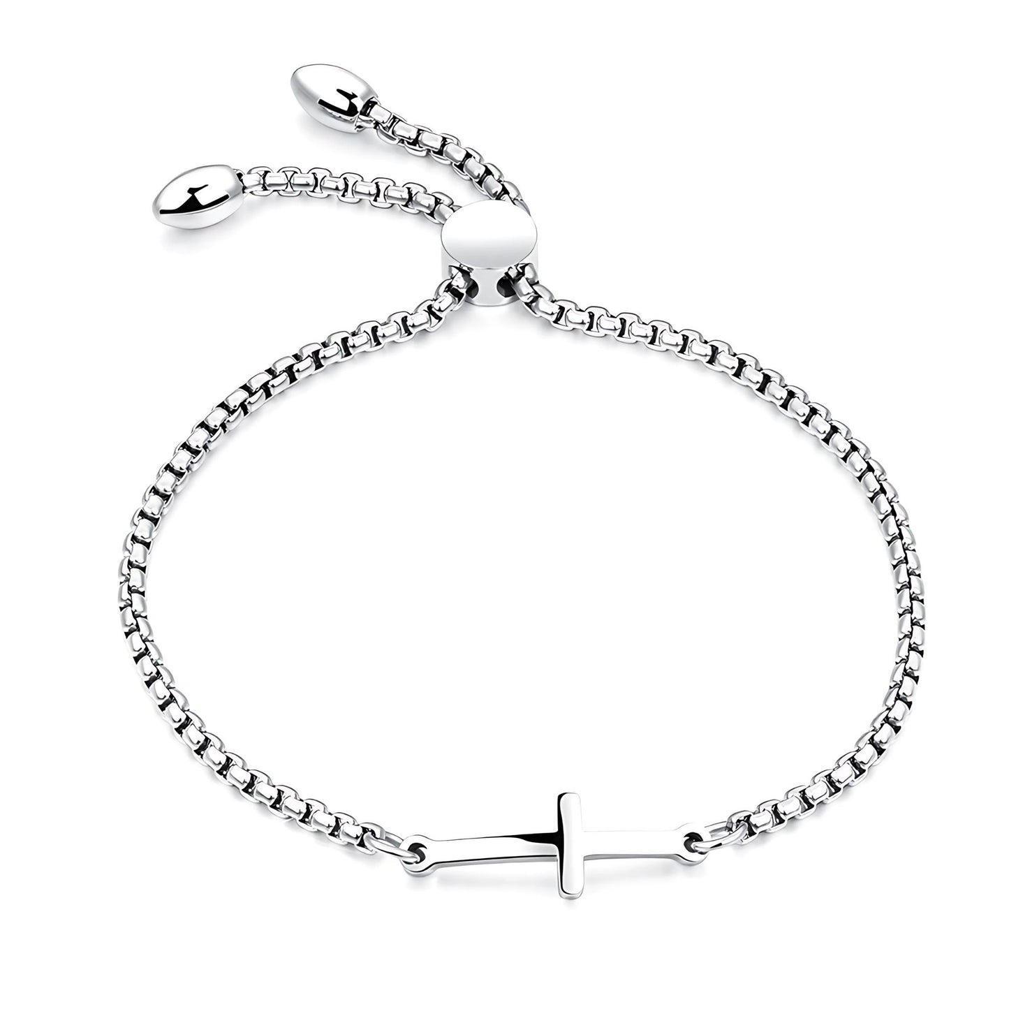 ReligiousCrossBraceletbyGingerLyneAdjustableStainlessSteelChainSilverorGoldFinish_Gold-2