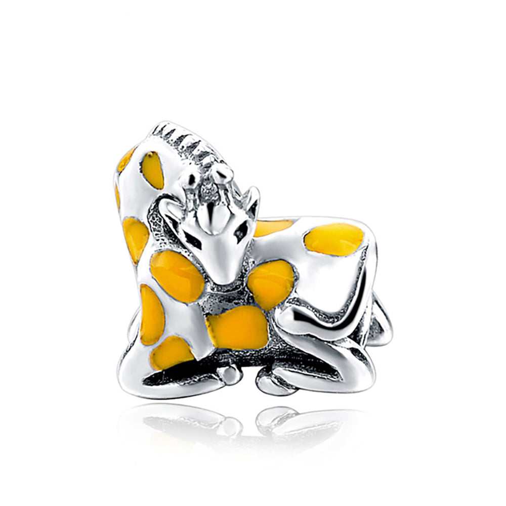 GiraffeCharmforWomenSterlingSilverEuropeanBeadforBraceletGingerLyneCollection_Yellow-1