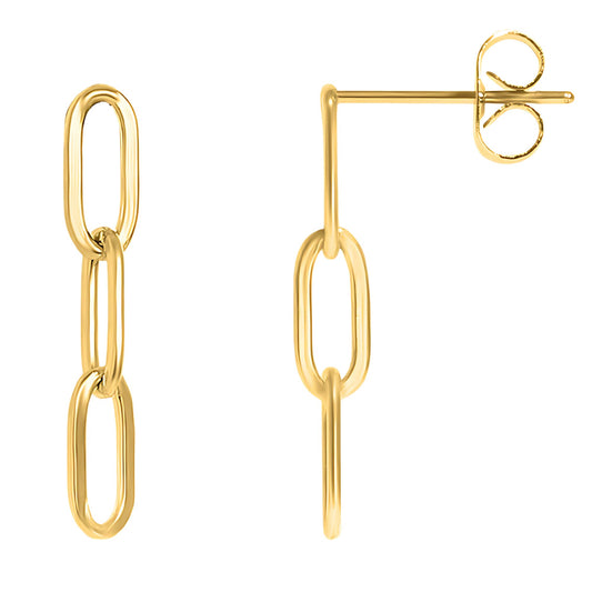 PaperclipChainLinkDangleEarringsforWomenGoldorSilverStainlessSteelGingerLyneCollection_Gold-1