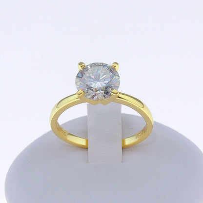 AmoreSolitaireEngagementRingforWomenMoissaniteSterlingSilverGingerLyneCollection_2CTGoldoverSilver-2
