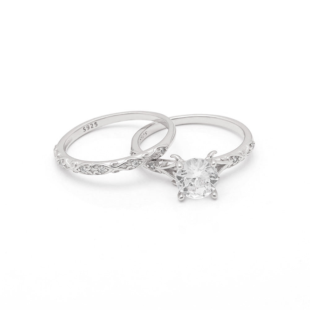 LanelleWeddingRingSetforWomenSterlingSilverEngagementRingMatchingBandbyGingerLyneCollection_Silver-4