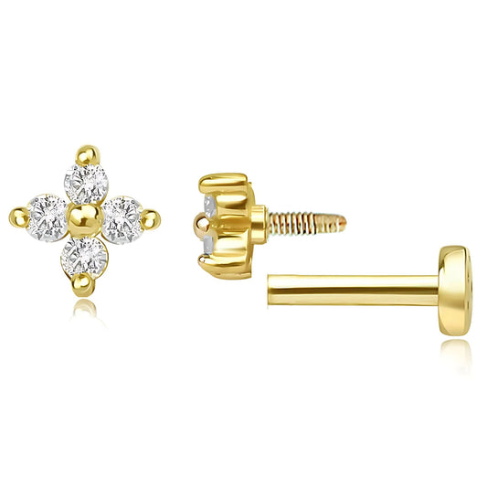 CubicZirconiaFlatBackStudEarringsbyGingerLyneGoldSterlingSilver5ACZBodyJewelry_Gold-1
