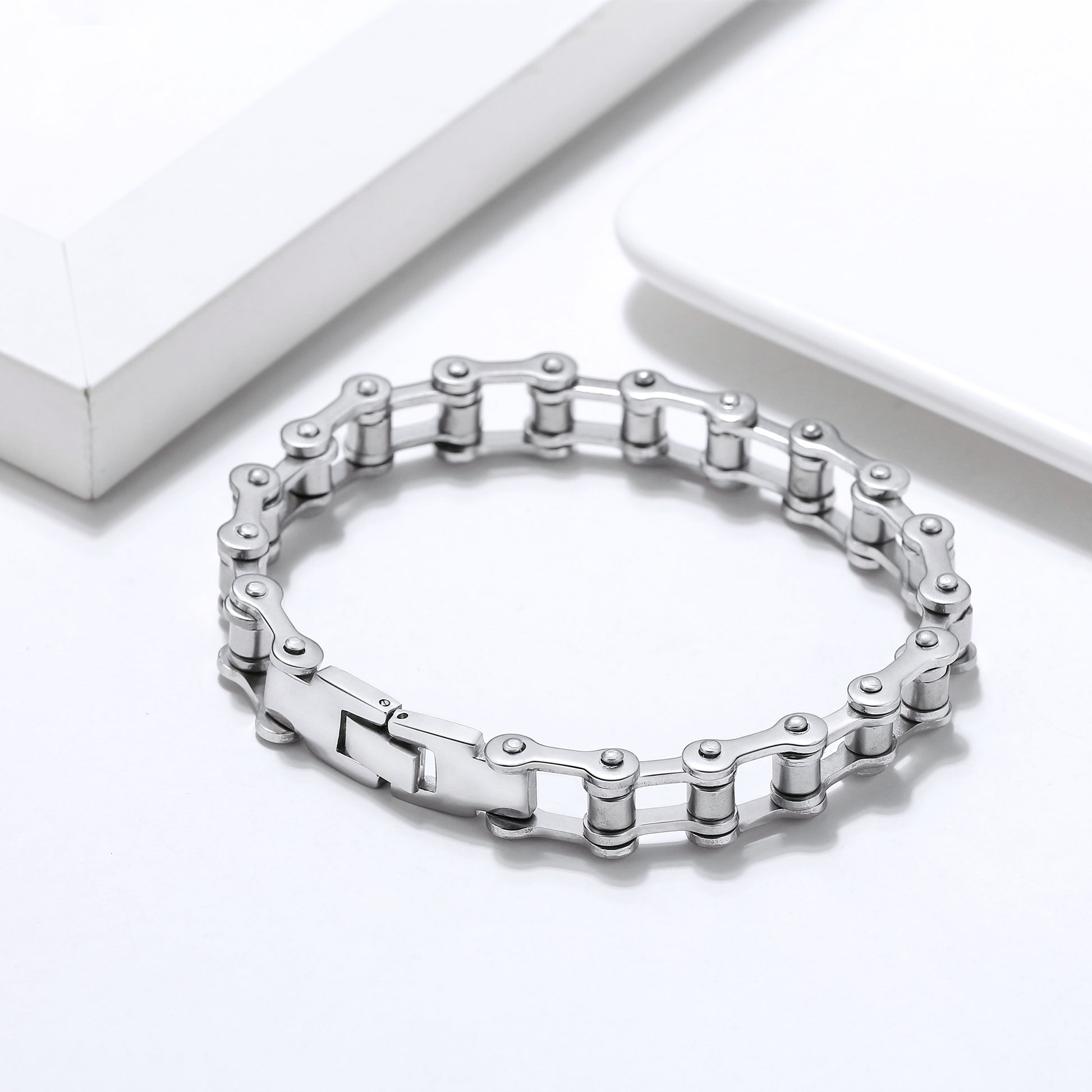BikerBraceletforMenStainlessSteelBraceletGothMotorcycleBikeChainbyGingerLyne_Silver-2