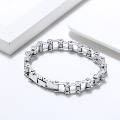 BikerBraceletforMenStainlessSteelBraceletGothMotorcycleBikeChainbyGingerLyne_Silver-2