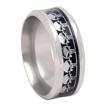SkullsWeddingBandRingforMenorWomenGothPunkBikerGingerLyneCollection_Black-1