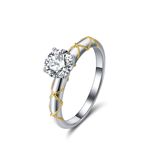 AmoreMiaEngagementRingWomen1CtMoissaniteSterlingSilverGingerLyneCollection_GoldTrim-1