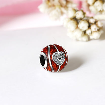LoveBasketballCharmEuropeanBeadCZRedSterlingSilverGingerLyneCollection_Red-2