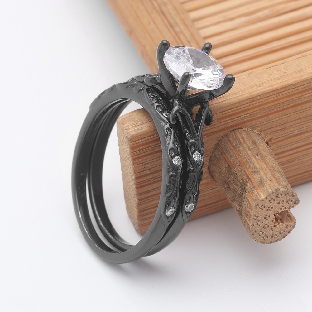 LanelleWeddingRingSetforWomenSterlingSilverEngagementRingMatchingBandbyGingerLyneCollection_Black-4