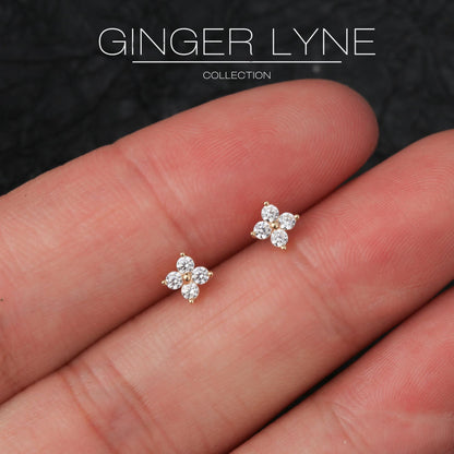 CubicZirconiaFlatBackStudEarringsbyGingerLyneGoldSterlingSilver5ACZBodyJewelry-1.0_Gold-5
