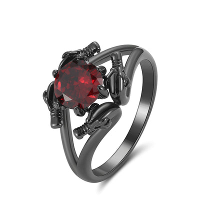 DragonRingforWomenSolitaireCzBlackGothicEngagementRingGingerLyneCollection_Red-2