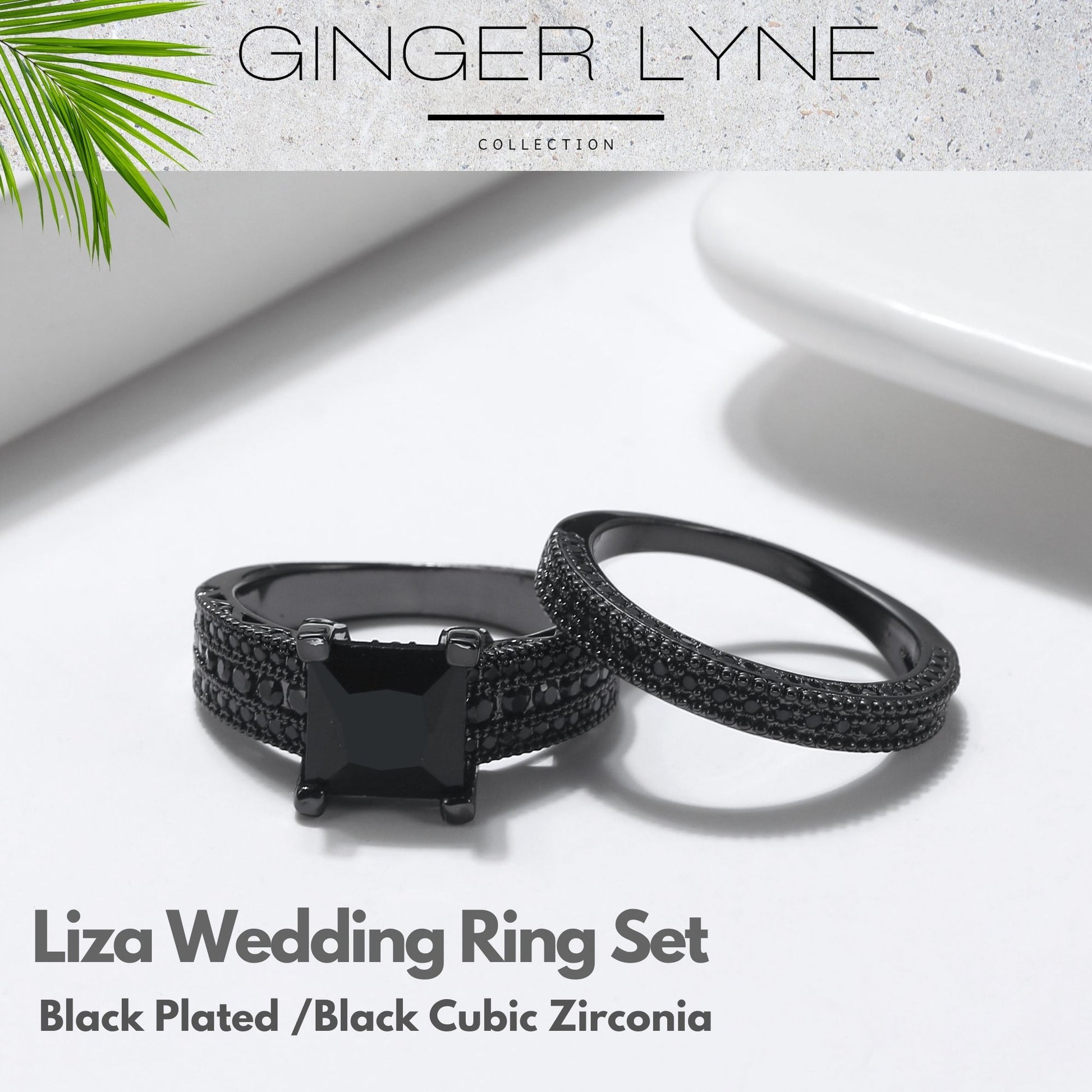 LizaBlackWeddingRingSetforWomanCzGothicEngagementRingGingerLyneCollection_Black-2