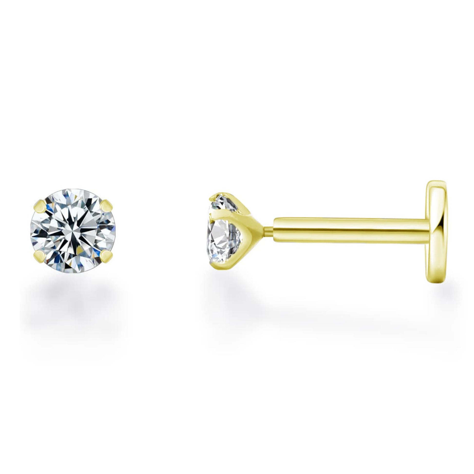 SolitaireFlatBackStudEarringsbyGingerLyneSterlingSilver5ACZ3mmor5mmStone_3mm-1x6-Gold-1