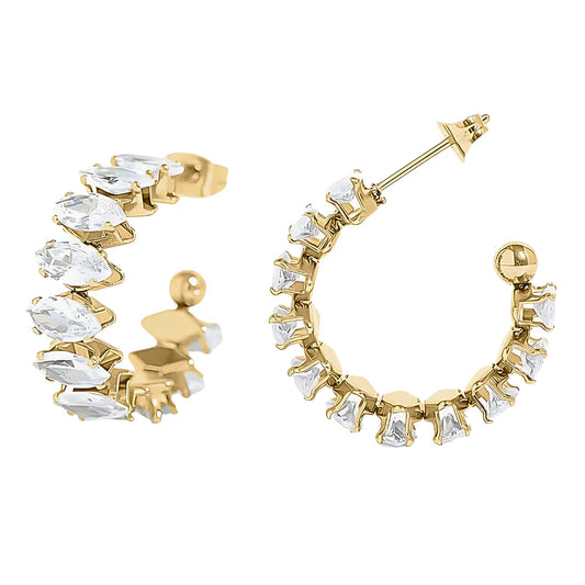 MarquiseHoopEarringsforWomenCZGoldoverSilverStainlessSteelGingerLyneCollection_Gold-1