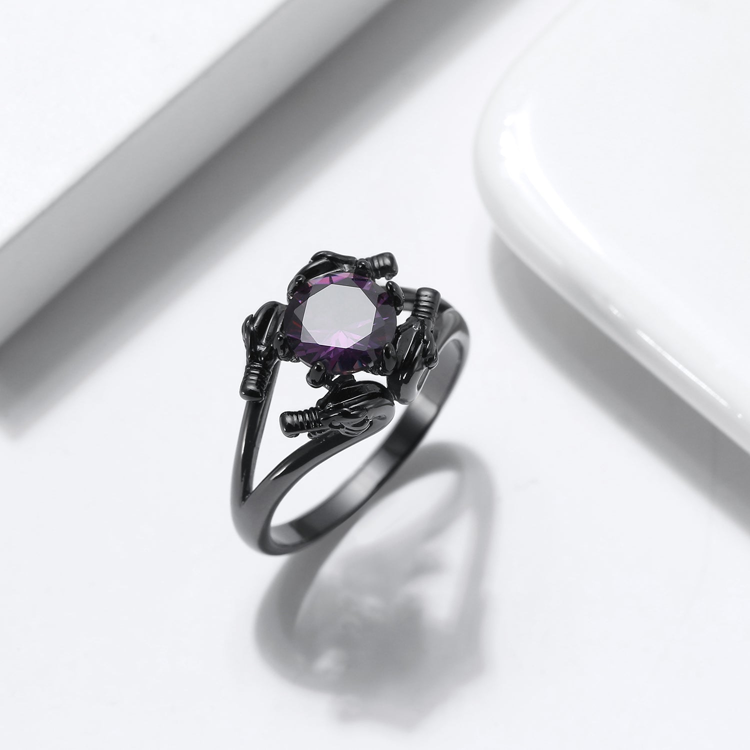 DragonRingforWomenSolitaireCzBlackGothicEngagementRingGingerLyneCollection_Purple-3