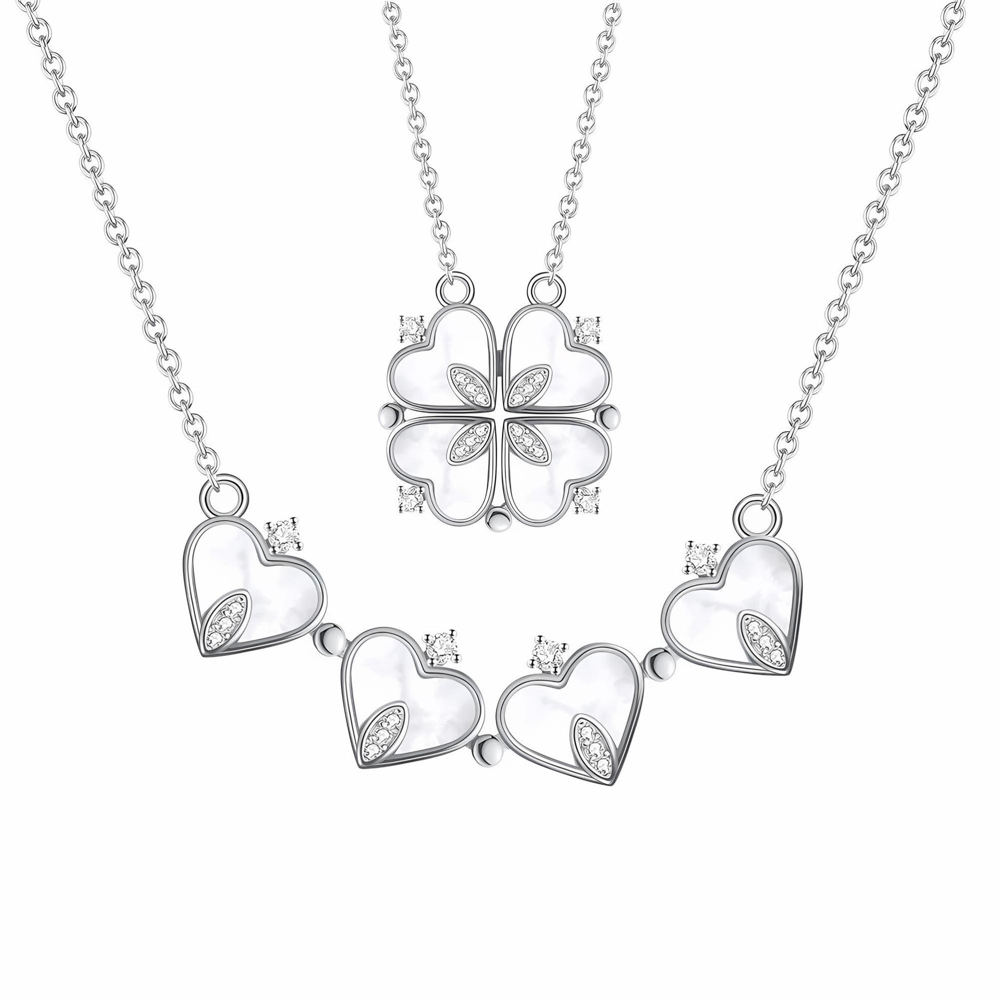 4LeafCloverHeartPendantNecklaceforWomenMagneticSterlingSilverGingerLyneCollection_WhiteGold/Sterling-1