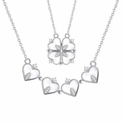4LeafCloverHeartPendantNecklaceforWomenMagneticSterlingSilverGingerLyneCollection_WhiteGold/Sterling-1