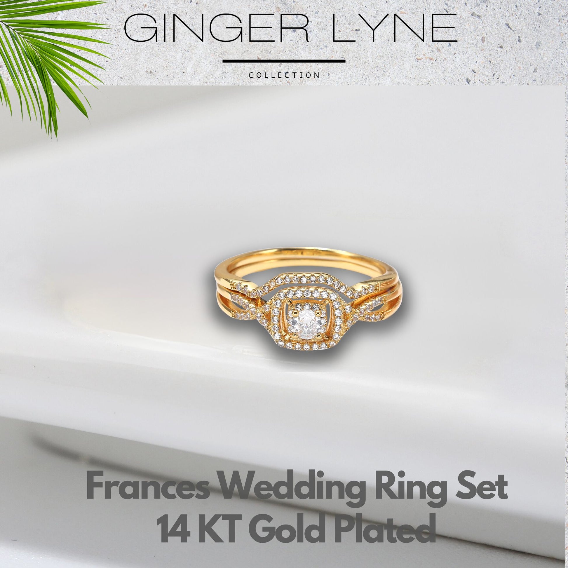 CZWeddingRingSetforWomenHaloEngagementRingWeddingBandGingerLyneCollection_GoldPlated-3