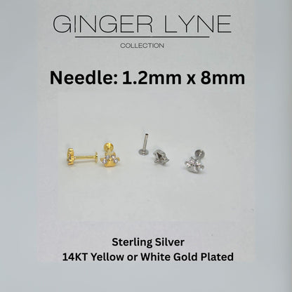 PawPrintFlatBackEarringsforWomenSterlingSilverCartilageHelixLobeBodyPiercingStudsGingerLyne_Gold-3