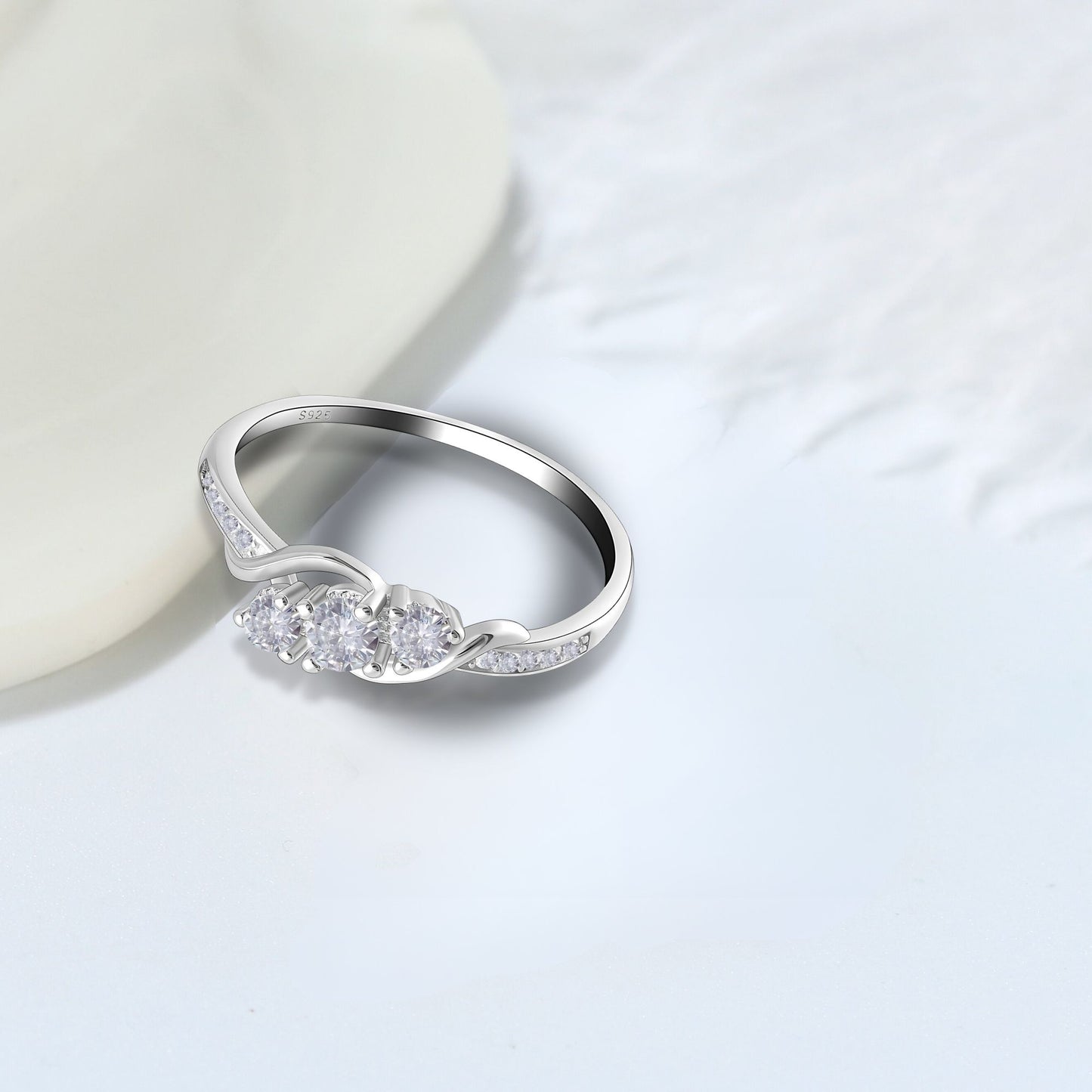 3StoneEngagementRingforWomen,SterlingSilverCubicZirconiaWeddingRingforHerGingerLyneCollection_Silver-3