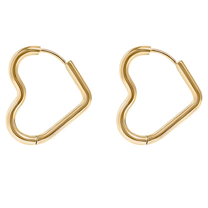 HeartHoopEarringsforWomenbyGingerLyneGoldStainlessSteelLightweightClassicEverydayStyle_Gold-2