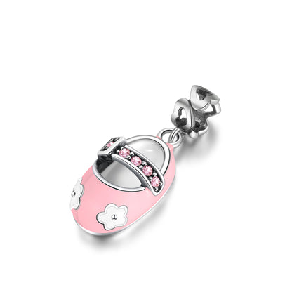 BabyShoeCharmEuropeanStyleBlueorPinkSterlingSilverCZGingerLyneCollection_CharmsBootiePink-1
