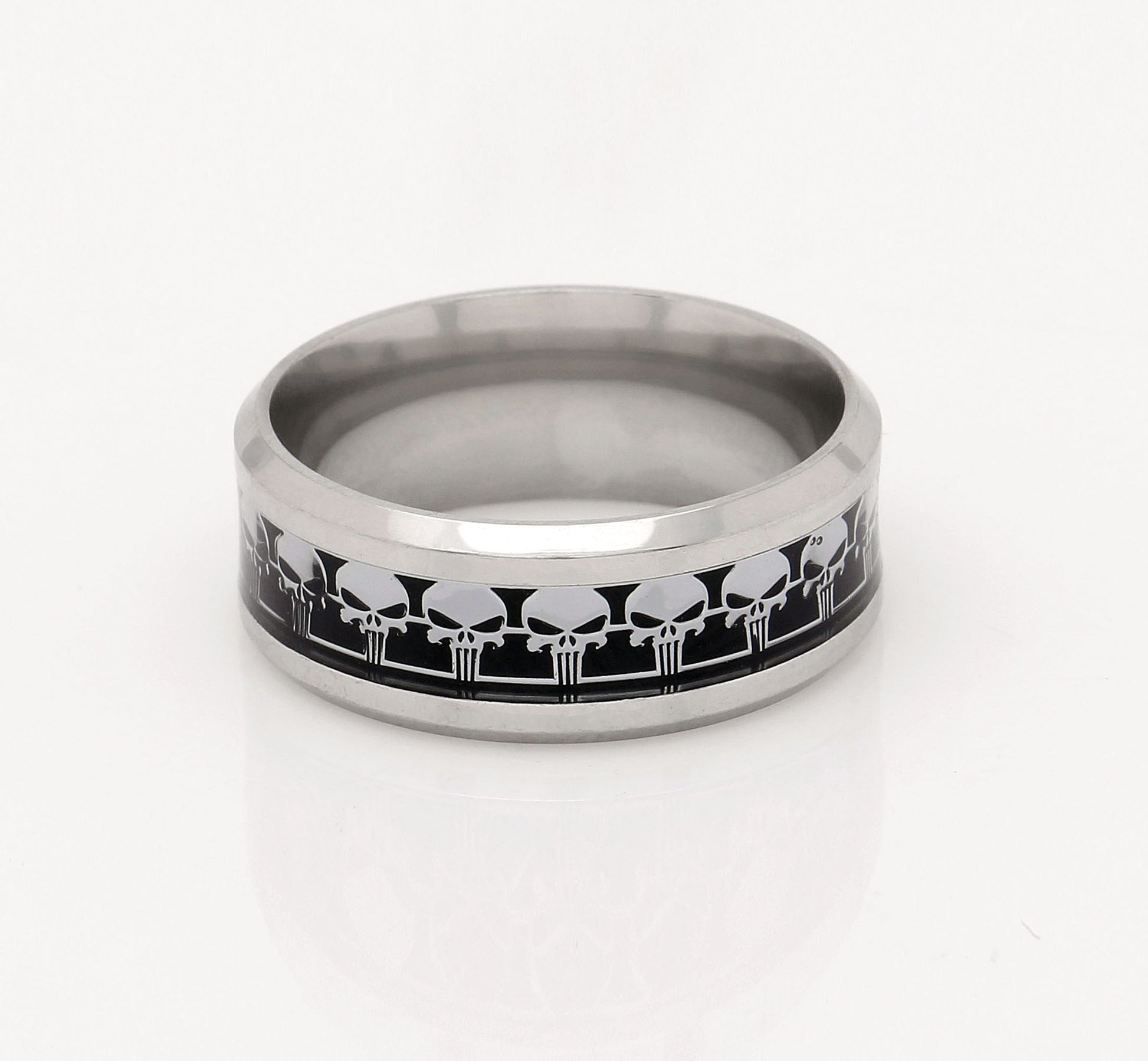 SkullsWeddingBandRingforMenorWomenGothPunkBikerGingerLyneCollection_Black-4
