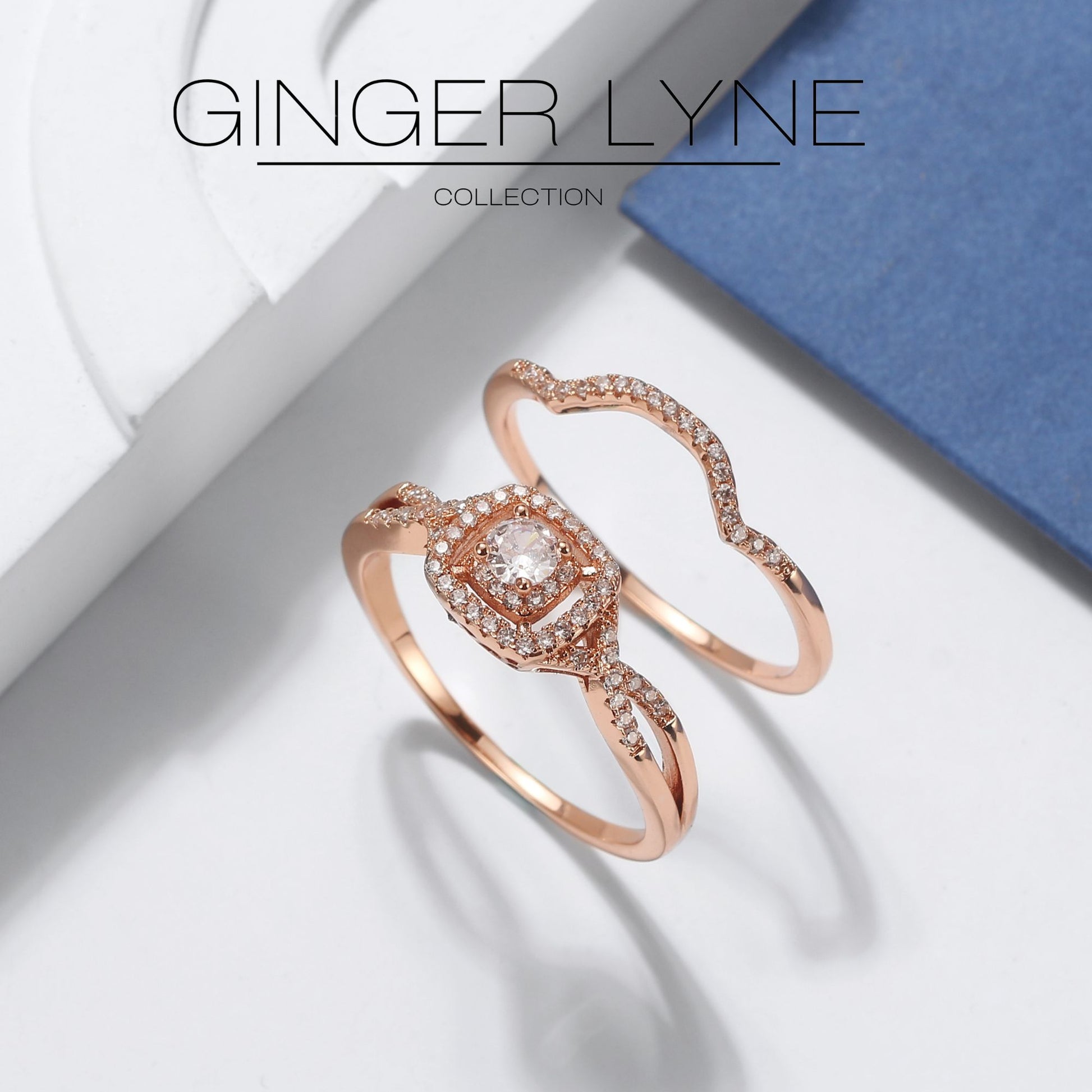 CZWeddingRingSetforWomenHaloEngagementRingWeddingBandGingerLyneCollection_RoseGoldPlated-2