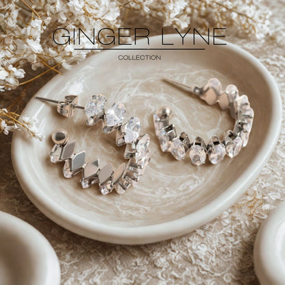 MarquiseHoopEarringsforWomenCZGoldoverSilverStainlessSteelGingerLyneCollection_Gold-5
