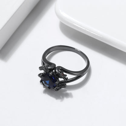 DragonRingforWomenSolitaireCzBlackGothicEngagementRingGingerLyneCollection_Blue-4