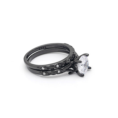 LanelleWeddingRingSetforWomenSterlingSilverEngagementRingMatchingBandbyGingerLyneCollection_Black-3
