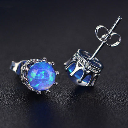 CrownStudEarringsforWomenSterlingSilverBlueFireOpalGingerLyneCollection_Blue-4