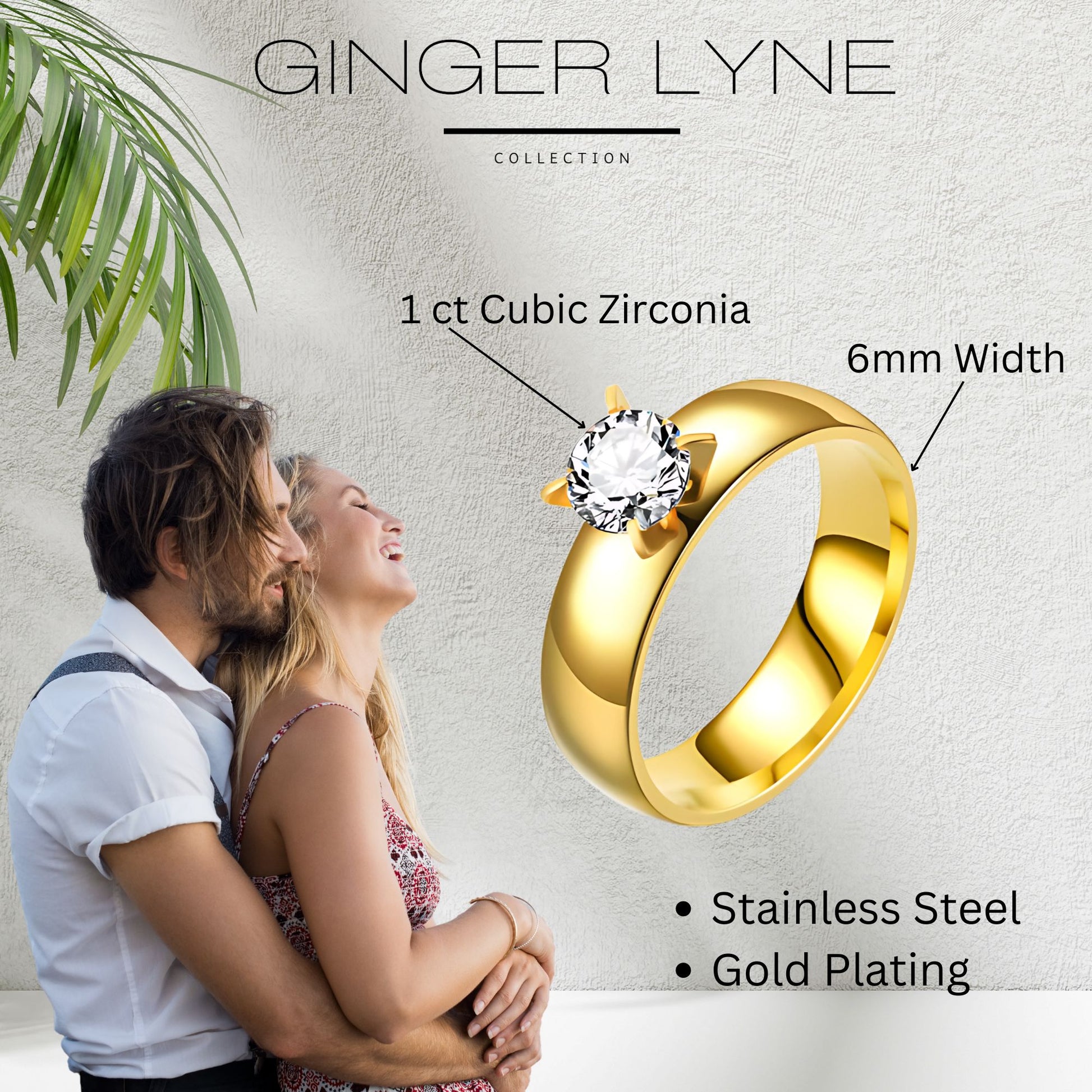 6mmGoldStainlessSteelWomenEngagementRingGingerLyneCollection_Gold-5
