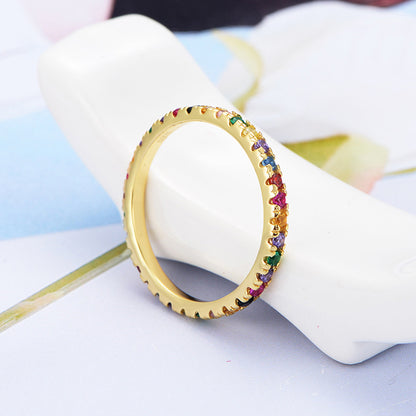 EternityRingWeddingBandforWomenThinSterlingSilverPinkCzGingerLyneCollection_Blue-5