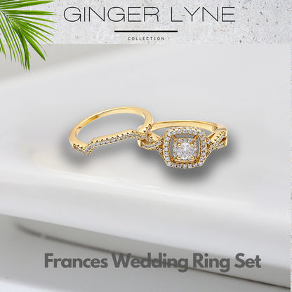 CZWeddingRingSetforWomenHaloEngagementRingWeddingBandGingerLyneCollection_GoldPlated-4