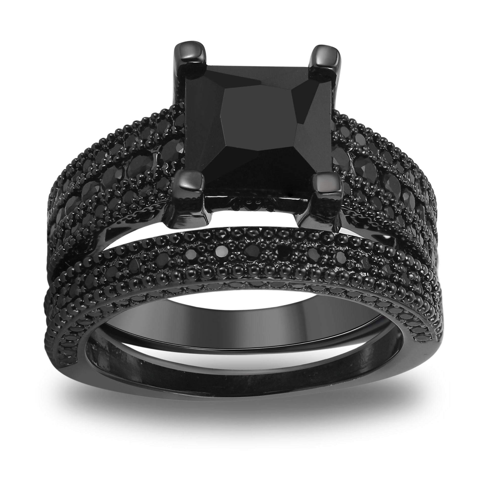 LizaBlackWeddingRingSetforWomanCzGothicEngagementRingGingerLyneCollection_Black-1