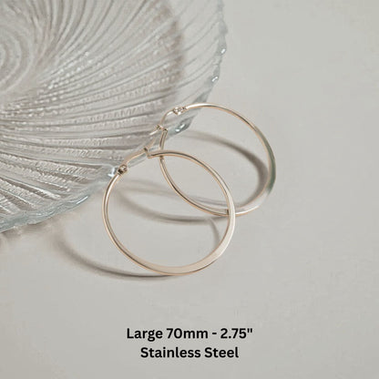 LargePlainHoopEarringsforWomenSilverToneStainlessSteelGingerLyneCollection_50mm-Silver-6